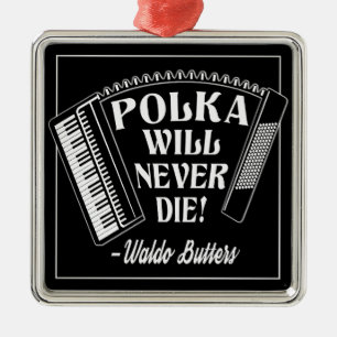 Ornement Carré Argenté Polka ne mourra jamais les fans de Dresde