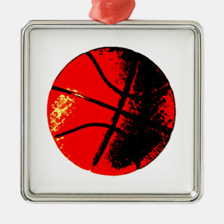 Ornement Carré Argenté Pop Art Basket