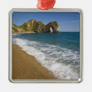 Ornement Carré Argenté Porte de Durdle, Anse de Lulworth, Jurassic Coast,
