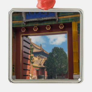 Ornement Carré Argenté Porte ouverte à la ville interdite - Pékin, Chine