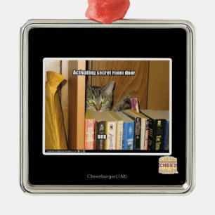 Ornement Carré Argenté Porte secrète de déclenchement de pièce