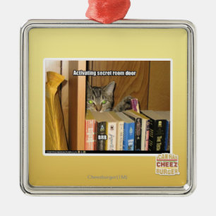 Ornement Carré Argenté Porte secrète de déclenchement de pièce