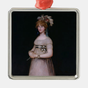 Ornement Carré Argenté Portrait de Maria Theresa de Bourbon y Vallabriga,