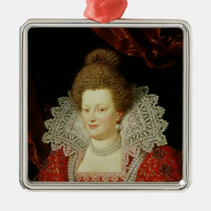 Ornement Carré Argenté Portrait de Marie de Medici