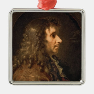 Ornement Carré Argenté Portrait de Moliere 1660