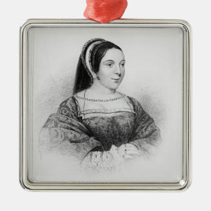 Ornement Carré Argenté Portrait de reine de Margaret Tudor de l'Ecosse
