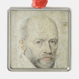 Ornement Carré Argenté Portrait de St Vincent de Paul