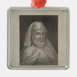 Ornement Carré Argenté Portrait de William Caxton et de son imprimante