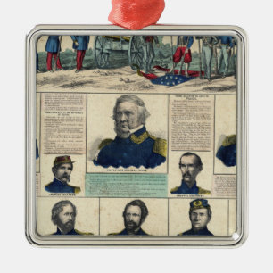 Ornement Carré Argenté Portraits militaires