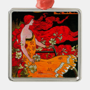 Ornement Carré Argenté PosterEurope vintage en croissant américain