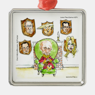 Ornement Carré Argenté Poutine le chasseur ne reçoit pas mon président Tr