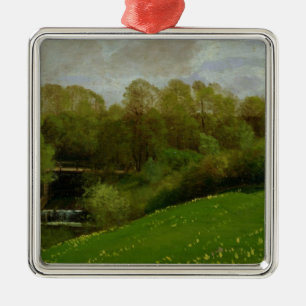 Ornement Carré Argenté Pré et région boisée, 1895