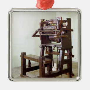 Ornement Carré Argenté Premier métier à tisser pour les bas de tissage,