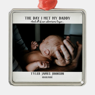 Ornement Carré Argenté Première photo de Fête des pères