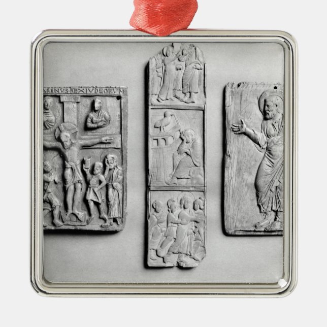 Ornement Carré Argenté Premières touches chrétiennes (Devant)