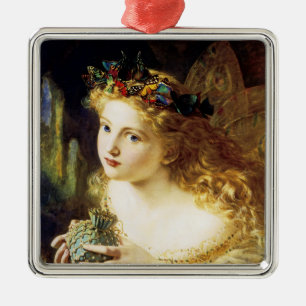 Ornement Carré Argenté Prenez le juste visage de la femme