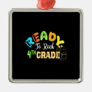 Ornement Carré Argenté Prêt à rocher 4e année