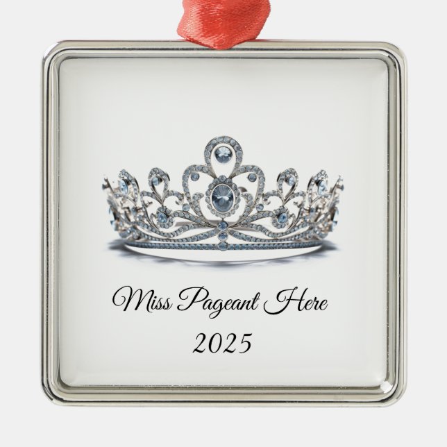 Ornement Carré Argenté Princess Tiara Ornament (Devant)