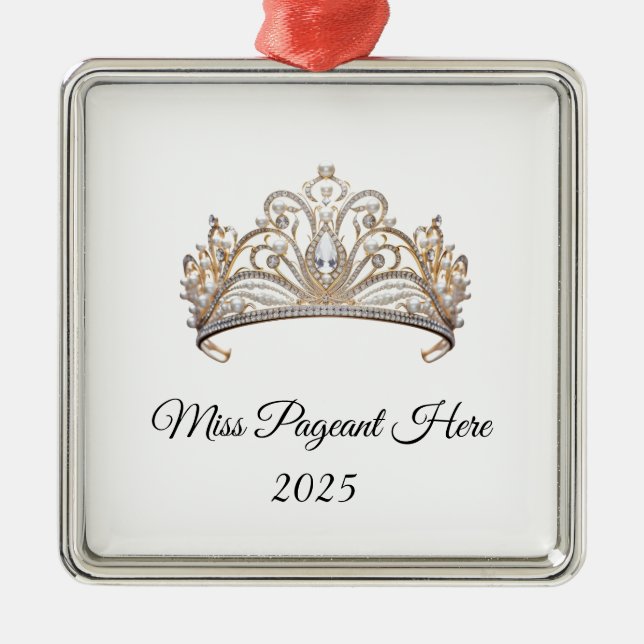 Ornement Carré Argenté Princess Tiara Ornament (Devant)