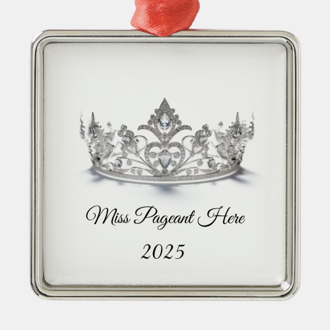 Ornement Carré Argenté Princess Tiara Ornament (Devant)