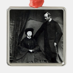 Ornement Carré Argenté Princesse Alice et prince Ludwig de Hesse, 1860