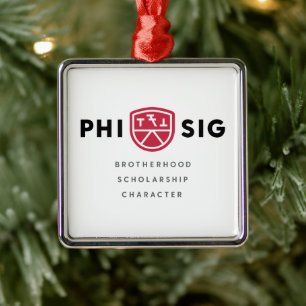Ornement Carré Argenté Principes Phi Sigma Kappa