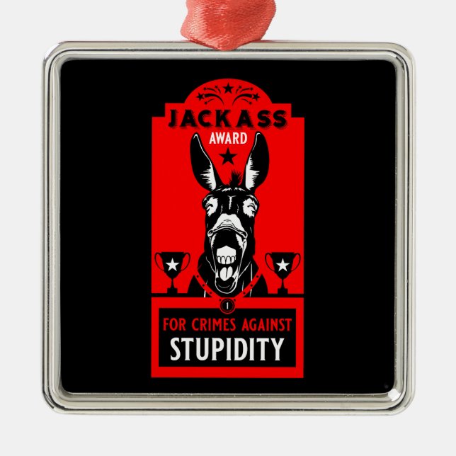 Ornement Carré Argenté Prix Jackass (Devant)