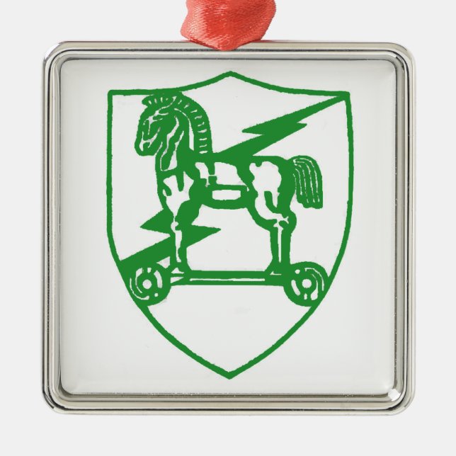 Ornement Carré Argenté Produits Trojan (Devant)