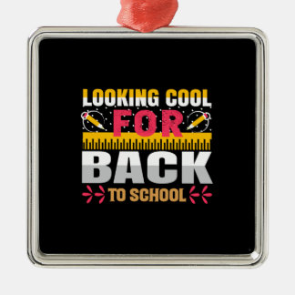 Ornement Carré Argenté Professeur À La Recherche De Cool Pour Revenir À L