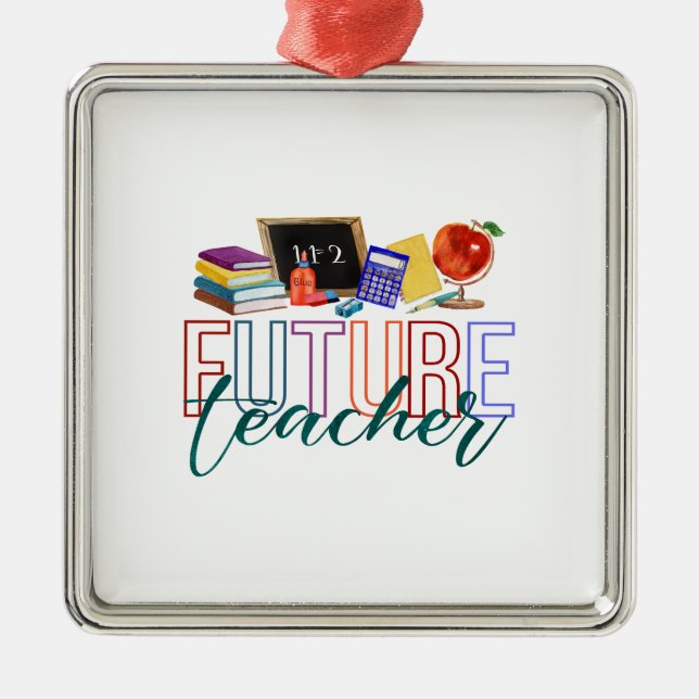 Ornement Carré Argenté Professeur futur (Devant)