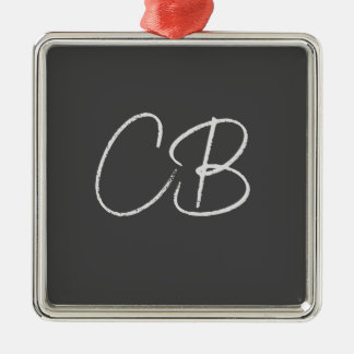 Ornement Carré Argenté Professional Modern Monogram Minimalist Initials