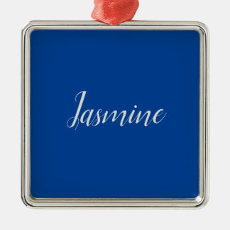 Ornement Carré Argenté Professionnel minimaliste moderne Bleu profond