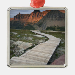 Ornement Carré Argenté Promenade dans Waterton Glacier International