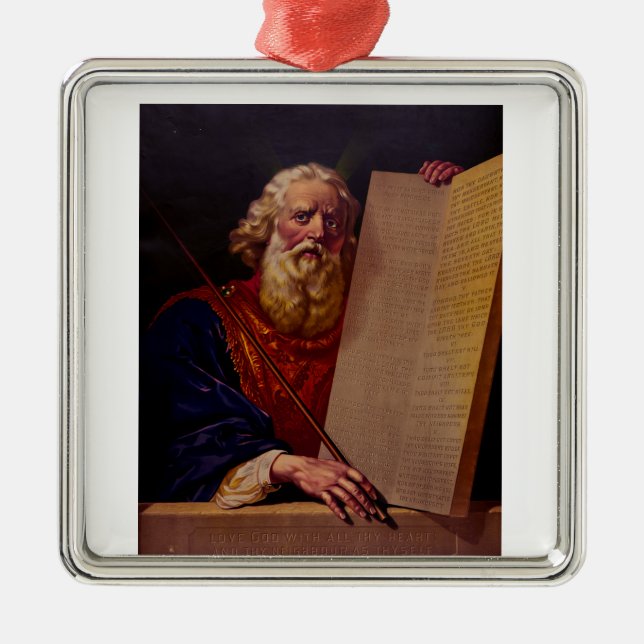 Ornement Carré Argenté Prophet Moses on Mount Sinai – High-Fidelity Epic  (Devant)