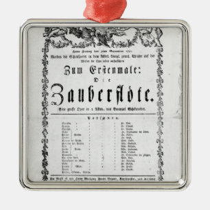 Ornement Carré Argenté Publicité d'affiche de ` le Flute magique