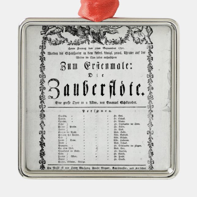 Ornement Carré Argenté Publicité d'affiche de ` le Flute magique (Devant)