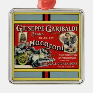 Ornement Carré Argenté Publicité Italienne Macaroni