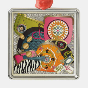 Ornement Carré Argenté Purge Mah Jongg