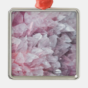 Ornement Carré Argenté Quartz rose Esprit corps rose énergie