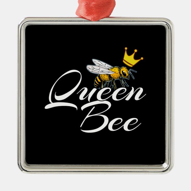 Ornement Carré Argenté Queen Bee | Venin pour femmes | Bee Keeper Toxits (Devant)