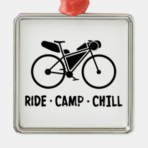 Ornement Carré Argenté Randonnée camping vélo Bikepacking