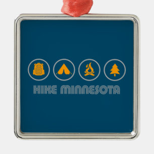 Ornement Carré Argenté Randonnée Minnesota