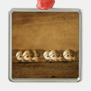 Ornement Carré Argenté Rangée très grande