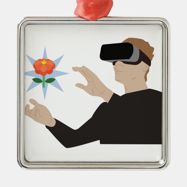 Ornement Carré Argenté Réalité virtuelle (Devant)