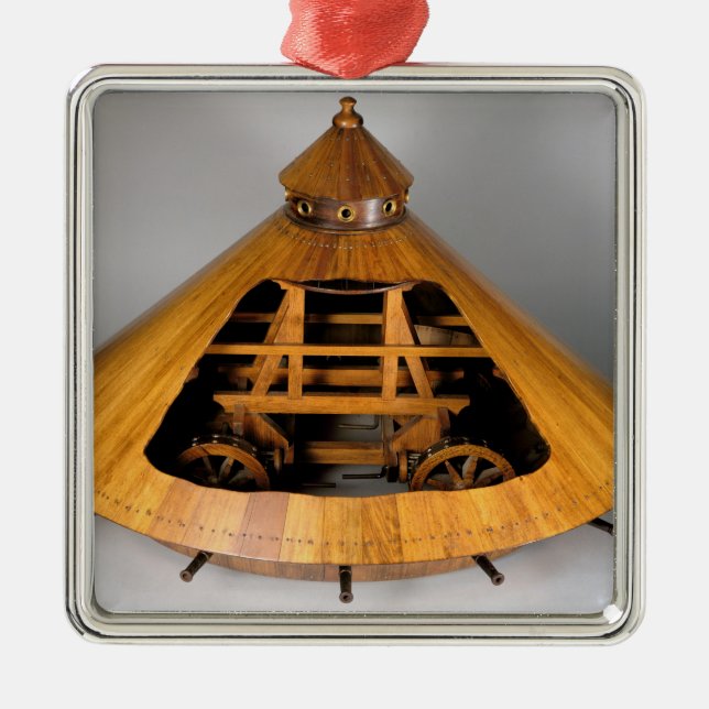 Ornement Carré Argenté Reconstruction modèle de la conception de da Vinci (Devant)