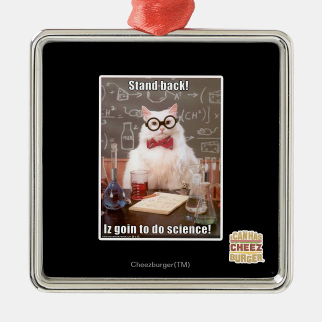 Ornement Carré Argenté Recule ! (Devant)