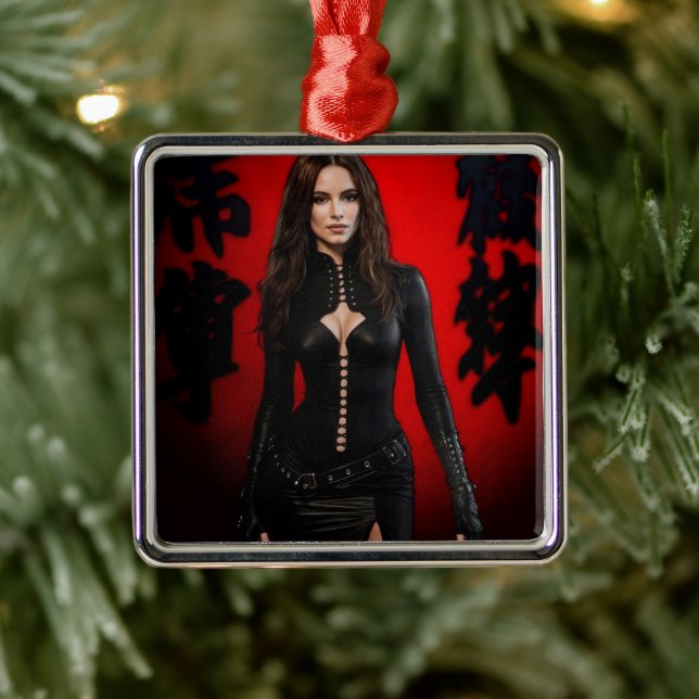 Ornement Carré Argenté Red Black ornament (Arbre)