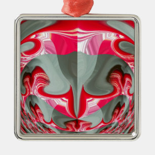 Ornement Carré Argenté Red Vintage Hakuna Matata cadeaux ronds.jpg