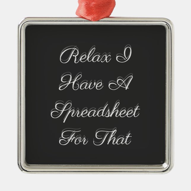 Ornement Carré Argenté Relax I Have A (Devant)