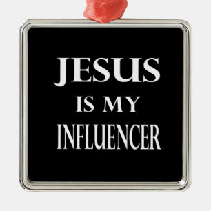 Ornement Carré Argenté Religion - Jesus Is My Influencer